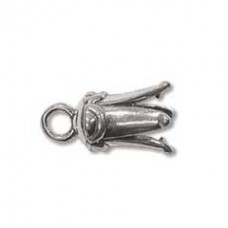 15x6mm Sterling Silver Pinch Cord Ends for 3mm Cord - Each