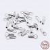 6-7x1.5mm (1mm Inner Diameter) Rhodium Plated Sterling Silver Cord End Caps with Loops - per pair