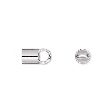 7x6mm (5mmID) Sterling Silver Cord Ends with Loop