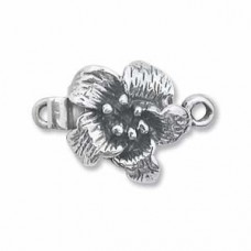 18x11mm Sterling Silver 2-Part 1-Strand Flower Clasp - Each