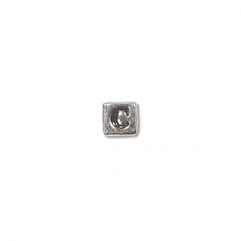 3.5mm Sterling Silver Letter Bead - C