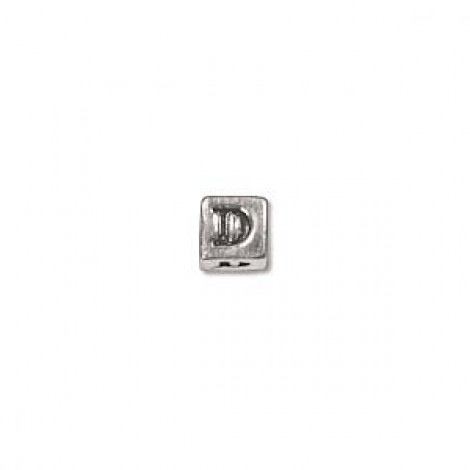 3.5mm Sterling Silver Letter Bead - D