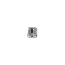 3.5mm Sterling Silver Letter Bead - I