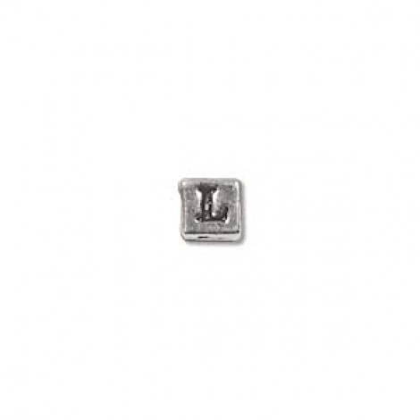 3.5mm Sterling Silver Letter Bead - L
