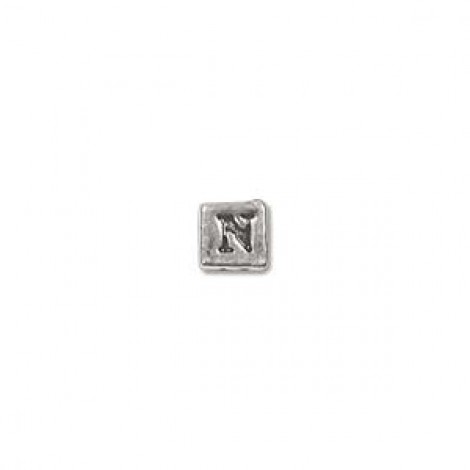 3.5mm Sterling Silver Letter Bead - N