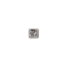 3.5mm Sterling Silver Letter Bead - P