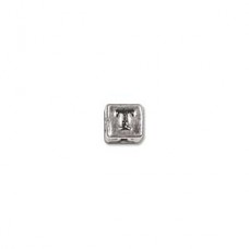 3.5mm Sterling Silver Letter Bead - T