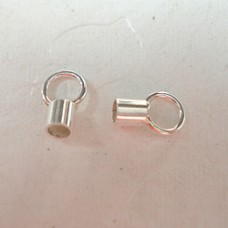 2mm (ID) Sterling Silver Cord Endcaps with Loop