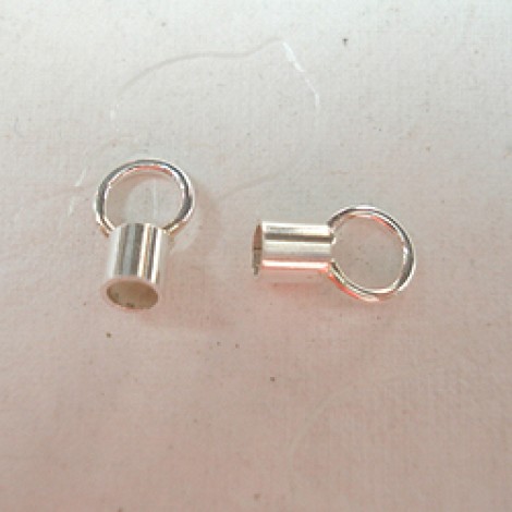 2mm (ID) Sterling Silver Cord Endcaps with Loop