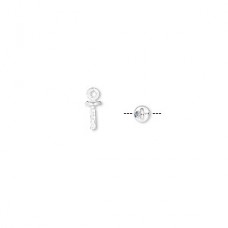 6x3mm Sterling Silver Cup Drop Bail with Loop and 5mm peg