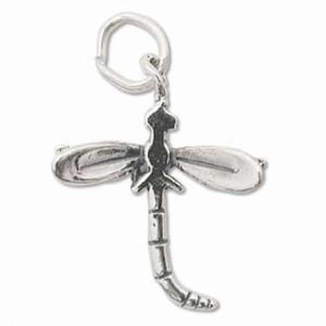 25mm Sterling Silver Dragonfly Charm - each 25mm Sterling Silver Dragonfly Charm - each