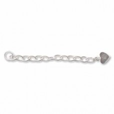 50mm Sterling Silver Necklace Heart Extension Chain