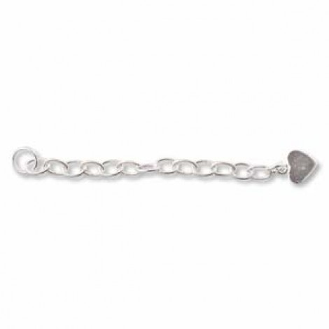 50mm Sterling Silver Necklace Heart Extension Chain
