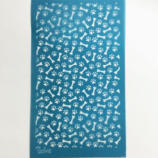 80x140mm Silk Screen Sheet - Paws + Bones