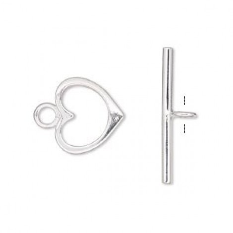 15x13mm Sterling Silver Filled Heart Toggle Clasp