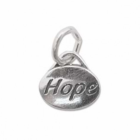 11mm Sterling Silver Hope Message Charm w/Jumpring