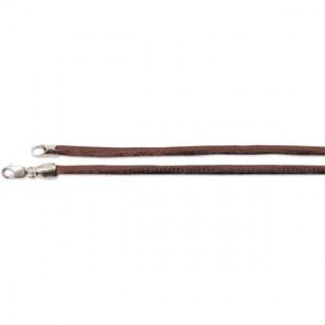 3mm Brown Rattail Necklace w/Sterling Silver Clasp