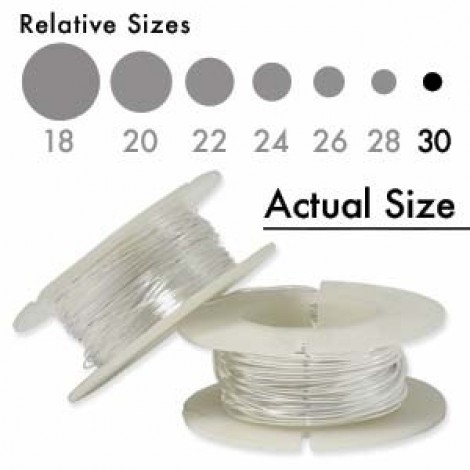 30ga Sterling Silver Half Hard Round Wire 30ga Sterling Silver Half Hard Round Wire