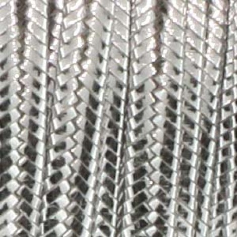 2.5mm Rayon Soutache Cord - Smooth Silver Metallic