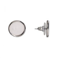 12mm ID Surgical Stainless Steel Earpost Settings with Clutch