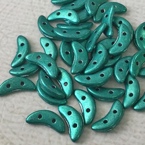 4.5x10mm Czechmates Crescent 2-Hole Beads - Metallic Arcadia - 10gm