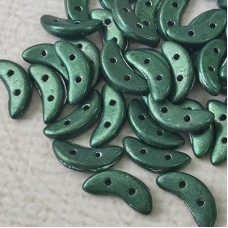 4.5x10mm Czechmates Crescent 2-Hole Beads - Metallic Martini Olive - 10gm