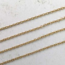 1.6x2mm Gold Plated 316L Stainless Steel Oval Cable Chain