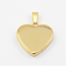 23x22mm Gold Plated 304 Stainless Steel Heart Pendant