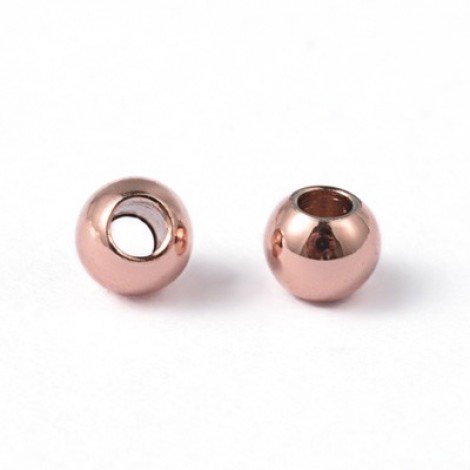 3mm Rose Gold 304 Stainless Steel Beads w-1mm hole