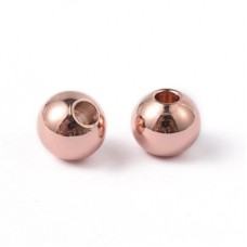 6x5mm Rose Gold 304 Stainless Steel Beads w-2mm hole