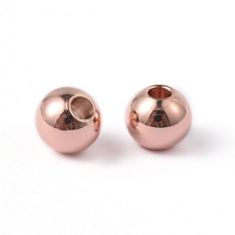 6x5mm Rose Gold 304 Stainless Steel Beads w-2mm hole