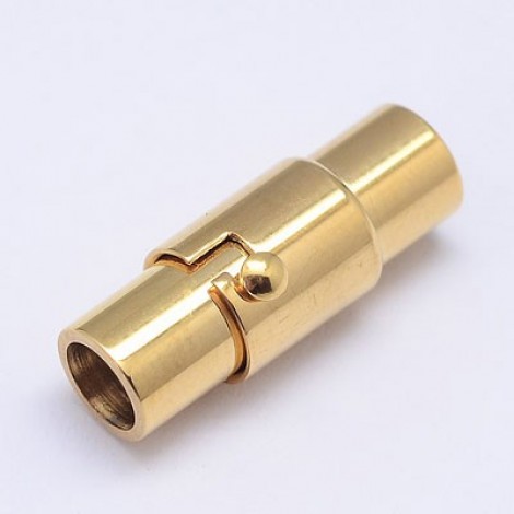 7x17mm (4.5mm ID) Gold 304 Stainless Steel Magnetic Clasps - Each