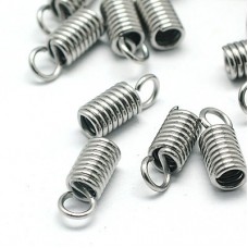 10x4mm (2.5mmID) 304 Stainless Steel Coil Cord Ends