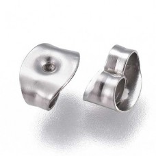 6x4.5mm 304 Stainless Steel Earring Clutches with 0.8mm hole - Bulk Pack of 1000 Pair