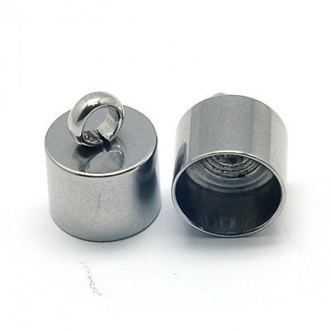 10x12.5mm (8.5mmID)Stainless Steel Cord End Caps - Pack of 2 Pair (4)