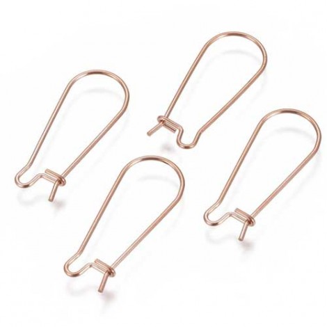 25x10mm 304 Vacuum Plated Rose Gold Stainless Steel Kidney Earwires