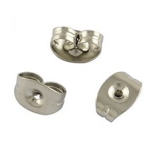 6x4.5mm 201 Stainless Steel Earring Clutches with 0.7mm hole