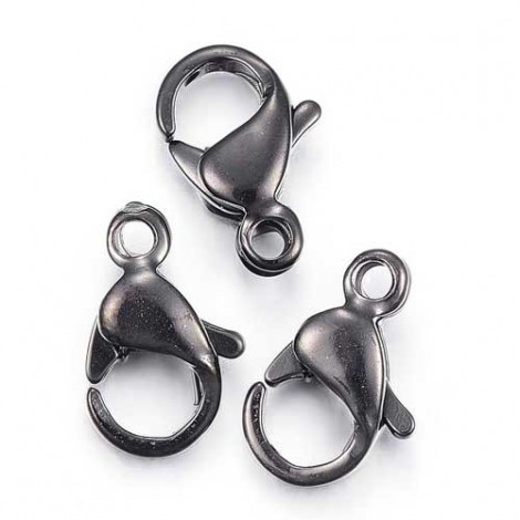 12mm Black Plated 304 Stainless Steel Lobster Clasps