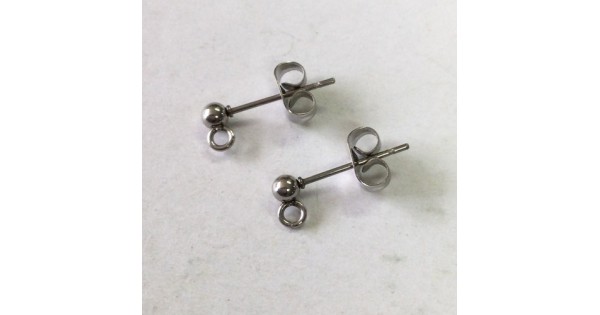 3mm 316 Stainless Steel Ball Posts with Closed Perpendicular Drop Loop ...