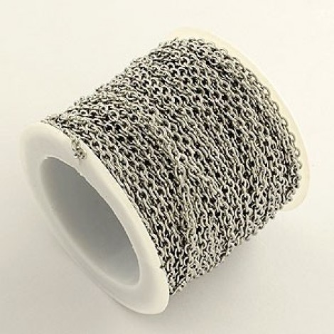 2x1.5x.4mm 304 Stainless Steel Unsoldered Cross Curb Chain
