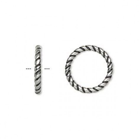 15.5mm 12ga Twisted Closed Antique Stainless Steel Jumprings