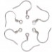 18mm 21ga 304 Unplated Stainless Steel Flattened French Earring Hooks - 10 Pair