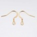 17mm 20ga 304 18K Gold Plated Stainless Steel Flattened French Earring Hooks - 10 Pair