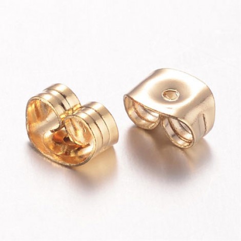 6x4.5mm 304 Gold Stainless Steel Earring Clutches