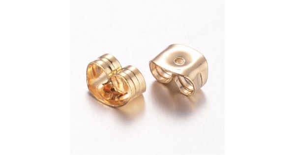 6x4.5mm 304 Gold Stainless Steel Earring Clutches | EARPOSTS, STUDS ...