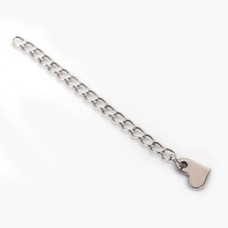 58x3mm 304 Stainless Steel Extender Chain w-Heart