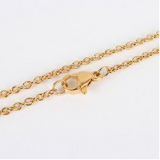 17in (43cm) 1.9mm Gold Plated Stainless Steel Necklace Chain