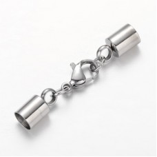 5mm ID 304 Stainless Steel End Caps with Lobster Clasp