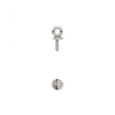 9x4mm Stainless Steel Screw Eye with 4mm cup and 4.5mm Twisted Peg - Fits 3-4mm Bead