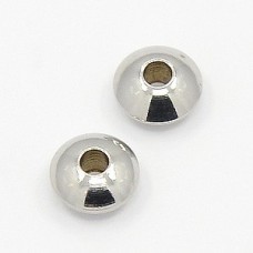 6x3mm 304 Stainless Steel Abacus Spacer Beads
